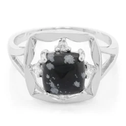 Schneeflocken-Obsidian-Silberring