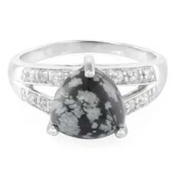 Schneeflocken-Obsidian-Silberring