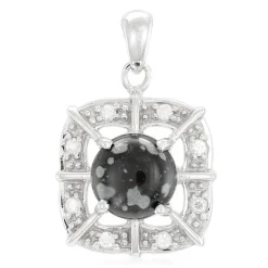 Schneeflocken-Obsidian-Silberanhänger