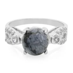 Schneeflocken-Obsidian-Silberring