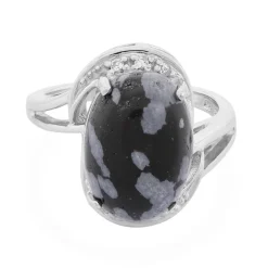 Schneeflocken-Obsidian-Silberring