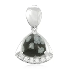 Schneeflocken-Obsidian-Silberanhänger