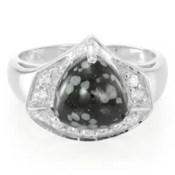 Schneeflocken-Obsidian-Silberring