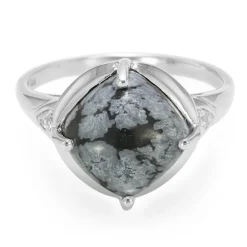 Schneeflocken-Obsidian-Silberring