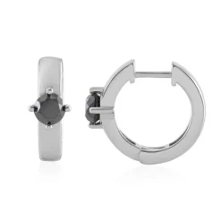 Schwarzer Brillant-Silberohrringe