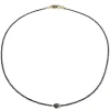 Schwarzer Diamant-Goldhalskette (Adela Gold)