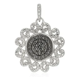 Schwarzer Diamant-Silberanhänger