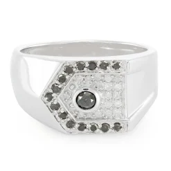 Schwarzer Diamant-Silberring