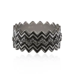 Schwarzer Diamant-Silberring