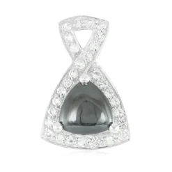 Schwarzer Hämatit-Silberanhänger