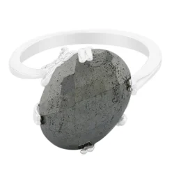 Schwarzer Hämatit-Silberring