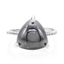 Schwarzer Hämatit-Silberring