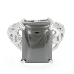 Schwarzer Hämatit-Silberring