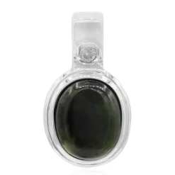 Schwarzer Jadeit-Silberanhänger