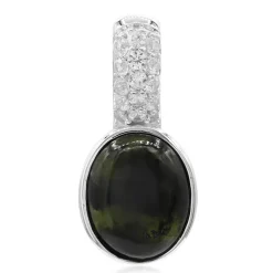 Schwarzer Jadeit-Silberanhänger