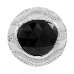 Schwarzer Onyx-Silberanhänger