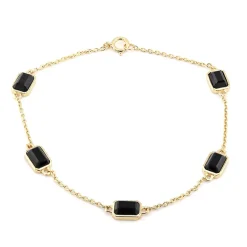 Schwarzer Onyx-Silberarmband