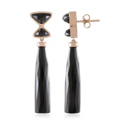 Schwarzer Onyx-Silberohrringe (KM by Juwelo)