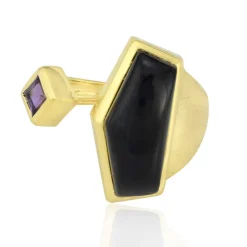 Schwarzer Onyx-Silberring