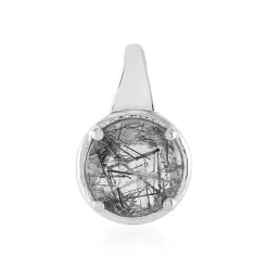 Schwarzer Rutilquarz-Silberanhänger