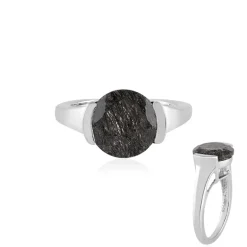 Schwarzer Rutilquarz-Silberring