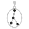 Schwarzer Spinell-Silberanhänger (Krebs)