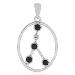 Schwarzer Spinell-Silberanhänger (Krebs)