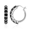 Schwarzer Spinell-Silberohrringe