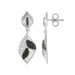 Schwarzer Spinell-Silberohrringe