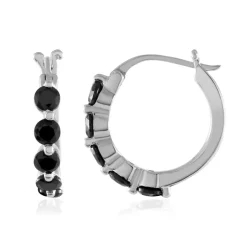 Schwarzer Spinell-Silberohrringe