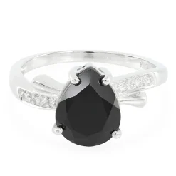 Schwarzer Spinell-Silberring