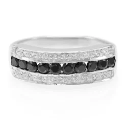 Schwarzer Spinell-Silberring