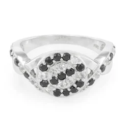 Schwarzer Spinell-Silberring