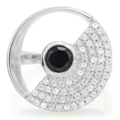 Schwarzer Spinell-Silberring