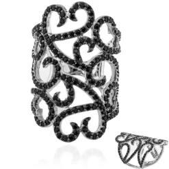 Schwarzer Spinell-Silberring