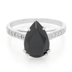 Schwarzer Spinell-Silberring