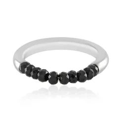 Schwarzer Spinell-Silberring