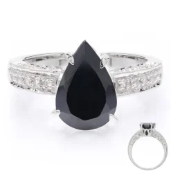 Schwarzer Spinell-Silberring