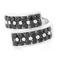 Schwarzer Spinell-Silberring