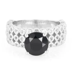 Schwarzer Spinell-Silberring