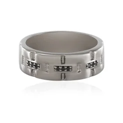 Schwarzer Spinell-Silberring