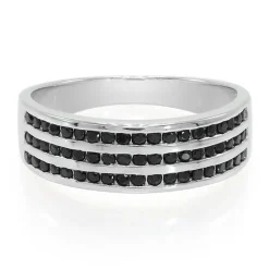 Schwarzer Spinell-Silberring