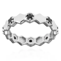 Schwarzer Spinell-Silberring