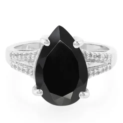 Schwarzer Spinell-Silberring