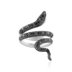 Schwarzer Spinell-Silberring