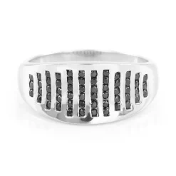 Schwarzer Spinell-Silberring