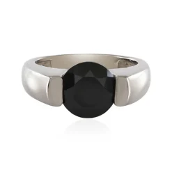 Schwarzer Spinell-Silberring