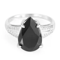 Schwarzer Spinell-Silberring