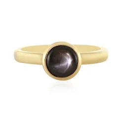 Schwarzer Stern-Saphir-Silberring