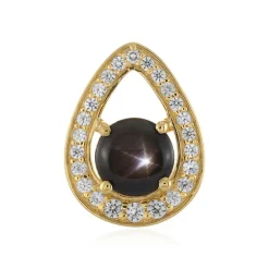 Schwarzer Stern-Saphir-Silberanhänger